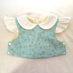 little flower×white sleeve bib(blu)☆スタイ