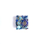 con Azul   Silver Beads Reunion  ビーズ刺繍ブローチ