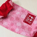 コーギー服　紫陽花柄レッド