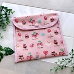 🍓いちごスイーツ柄 ピンク 折り紙ケース 文房具ケース お道具袋 新学期
