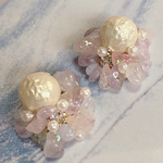 淡く優しい天然石ピアス/イヤリング