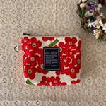 コンパクトな保冷ポーチ　北欧Ｍｏｄｅｒｎ Ｈｏｒｔｅｎｓｉ　アイボリー×レッド