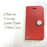 セール！iPhone6/6s♡花咲くなめらかレザー♡ヴィンテージスタイル　レッド