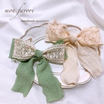 再販♡ビッグシフォンリボンヘアクリップ spring chiffon ribbon‎‪𓍯 ‬