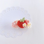  フリルなお花いっぱい果物JDバレッタ　1個