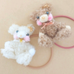 小さいクマのヘアゴム２色セット