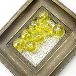 【20mm  8個】全14色展開 (イエロー) オーロラキャンディーカラーアクリルビーズ   AB    透明 クリア 貫通  