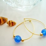 再♡神の石 ♡ブルーメノウ♡天然石ドロップsピアス