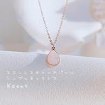 オパールネックレス　ステンレス チェーンネックレス　華奢　オフィス　可愛い　シンプルネックレス