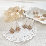 ステンドグラス風ピアス、イヤリング