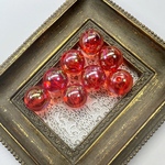 【20mm  6個】全14色展開 (レッド) オーロラキャンディーカラーアクリルビーズ   AB    透明 クリア 貫通  