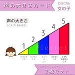 声の大きさカード　2枚セット　視覚支援