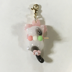 マスク・ファスナーチャーム　🌸お花見🌸串団子猫ちゃん　レジン