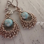 beads earrings - turquoise light blue