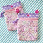 NEW⭐️移動ポケット　蓋なし　チャックつき🐰　ウサギ🐰ユニコーン×パープルハート