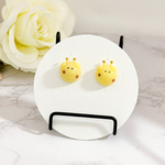 【まんまるキリン】きりん キリン ピアス イヤリング ピンバッチ ヘアピン　アクセサリー 動物 アニマル　
