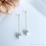 tutu&cotton pearl long earring