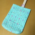 ★sale★入園、入学グッズ！ブルー系、リボンプリントが可愛い～キルティング地の上履き入れ・くつ袋