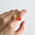 蜜りんご   ガラス リング  clear glass ring