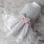 白の綿レースワンピース（オーダー）