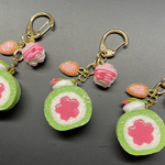 🌸春の桜抹茶ロールケーキキーホルダー🌸♡桜餡入り♡