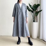 リネン素材♪羽織ワンピース（チェック柄）