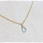 ◎天然石*アクアマリン(ペアシェイプカット)* 14kgf ネックレス◎