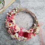 【特別価格】Jolie botanique＜Carnation＞＊フラワーリース＊ハーフリース＊三日月リース＊母の日＊プリザーブドフラワー＊お花＊ギフト＊結婚祝い＊新築祝い＊紫陽花＊＊母の日ギフト