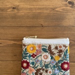  インド刺繍  ボタニカル miniポーチ 