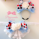 ペット　チョーカー&カチューシャセット🎩♥️Alice♠️🎩ライトブルー②🎀robe🎀
