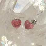 インカローズの一粒ハートピアス＊