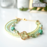 ブレスレット Sophie mint green【ソフィー・グリーン】#多連 #緑 #モチーフ