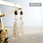 大きめピアス【タイガーアイ】（ 樹脂ピアス チタン イヤリング ノンホール 変更可 ） #天然石 #クリア #ブラウン