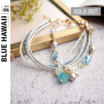 Blue hawaii【ブルーハワイ】#多連 #ブレスレット #パール #キャンディビーズ