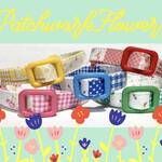 18400　Patchwork Flower＊迷子札付＊フルオーダーの軽い首輪