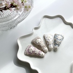 【4 color】mini triangle pin  インド刺繍リボン 