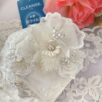 ホワイトパーティー＆ウエディング　美マスク　ラ フルール ブランシェ《le fleur blanche》抗菌クレンゼ　フォーマルにも　標準タイプラインマスク13×9.5ふつうサイズ