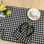【再31】送料込40×50⭐️40×60❤️6年間長持ち小学校机サイズランチョンマット(シンプルブラックチエック)