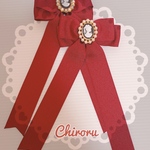 ‎⑅⃝‎⑅⃝‪‪ Pearl cameo♡long ribbon‎  ‎⑅⃝‎⑅⃝(ボルドー)