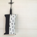 ボックスティッシュカバー☆リボン×ブラック