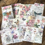 ビンテージデザインなペーパー素材(花と蝶)☆100枚入