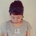 再 再販 限定1つ グレーチェック ねじりリボンヘアバンド