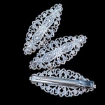 5個入り透かしパーツ付きヘアクリップ35×80mm（シルバー）