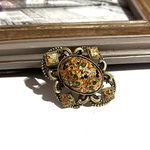 VINTAGE accessory  ロココ調マルチカラー立体ブローチ　花柄　フラワーコスチュームジュエリー　ヴィンテージ  アンティーク 90s  90年代ギフト　ネックレス　結婚式　　