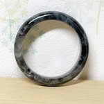 【新入荷】天然A貨翡翠　黒翡翠バングル　内径約58.1mm  ミャンマー産　