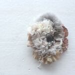 *sale*裂き布とファーのオケージョンコサージュ