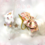 『1059kuniokiさまご購入専用』可動　白桃 天狐　狐　キツネ　白狐　桜　妖狐　稲荷　羊毛フェルト　アートドール