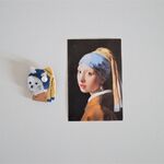 【再販×10】「真珠の耳飾りのネコ」の刺繍ブローチ
