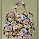 大きめトートバッグ(鮮やかな花柄〜サーモンオレンジ)