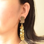 Shooting star【レザーピアス】  “gray”